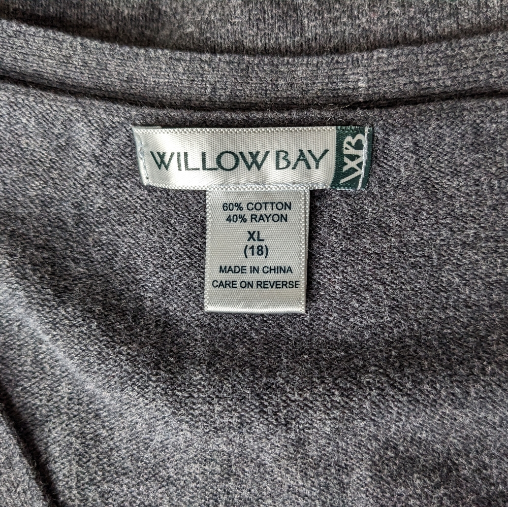 Willow Bay V Neck Long Sleeve Dark Grey Pullover Women's Size XL (18) - Picture 6 of 6
